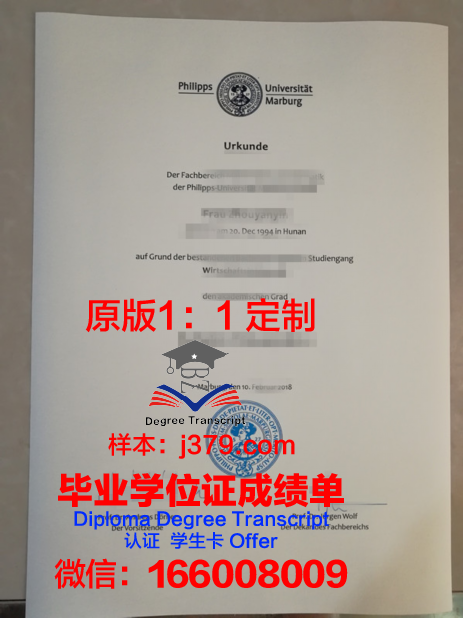 马尔堡大学毕业证diploma